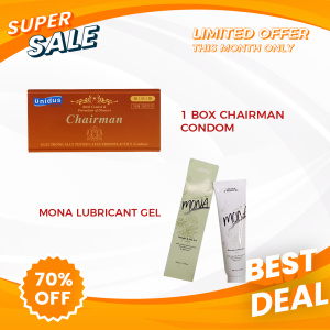 1 Box Chairman Condom + Mona Lubricant Gel