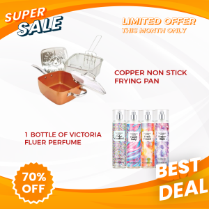 Copper Non Stick Frying Pan with free 1 Bottle of Victoria Fleur Perfume