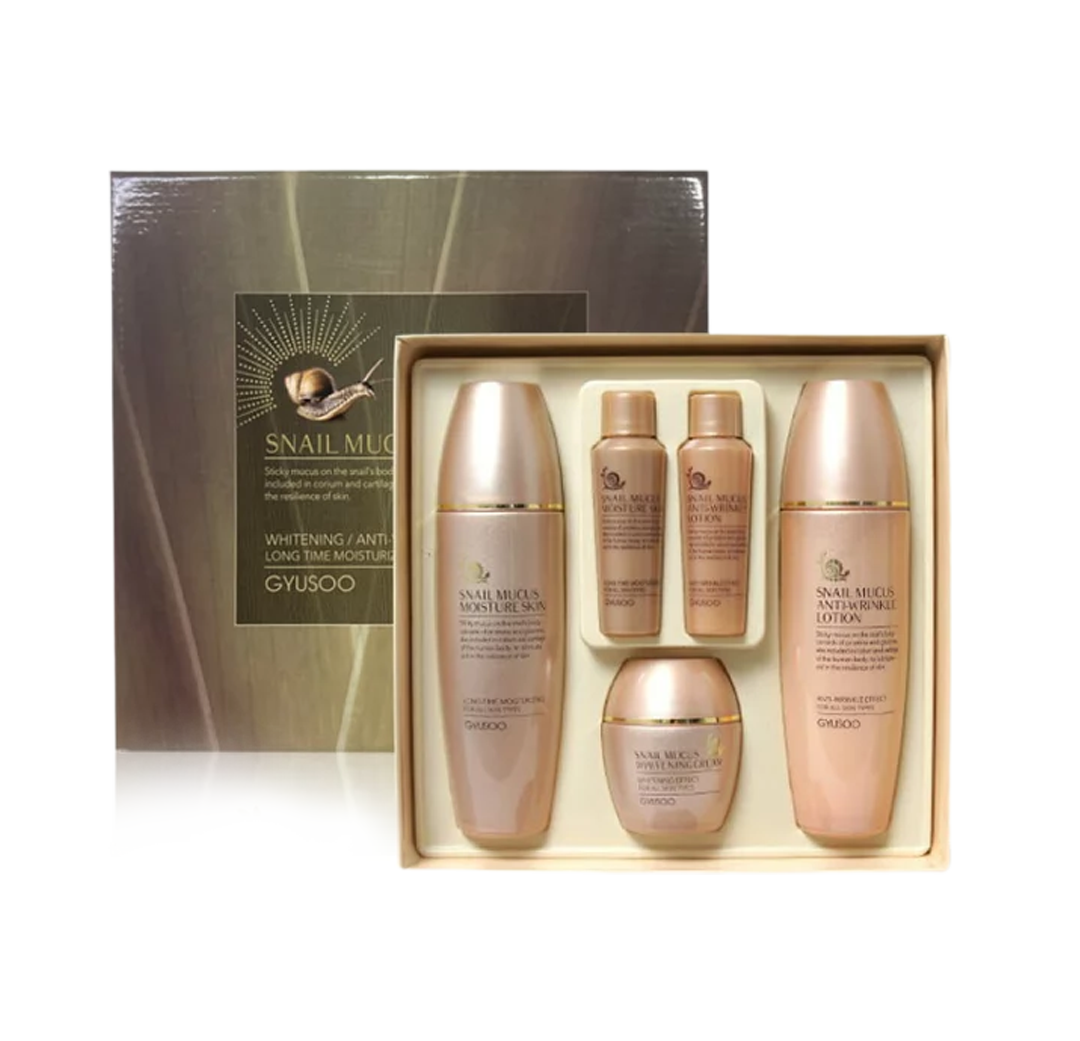 GYUSOO Snail Mucus Skin Care Whitening and Anti -Wrinkle effect long time Moisturizing for all Skin type