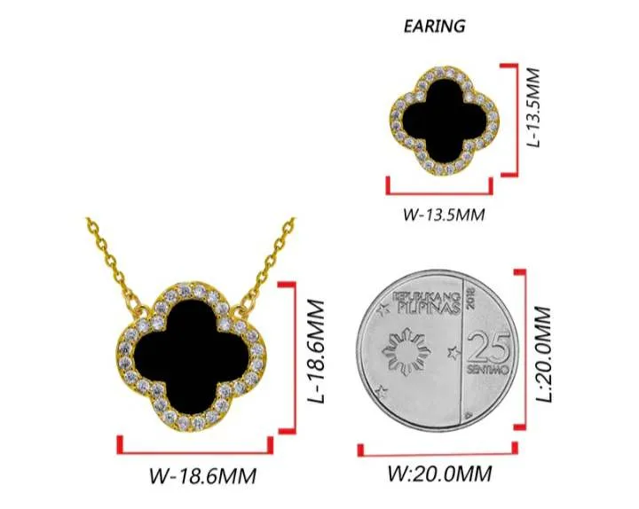 Black Mother Pearl Flower Necklace - Image 2