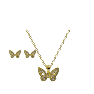 White Zirconia Butterfly Necklace